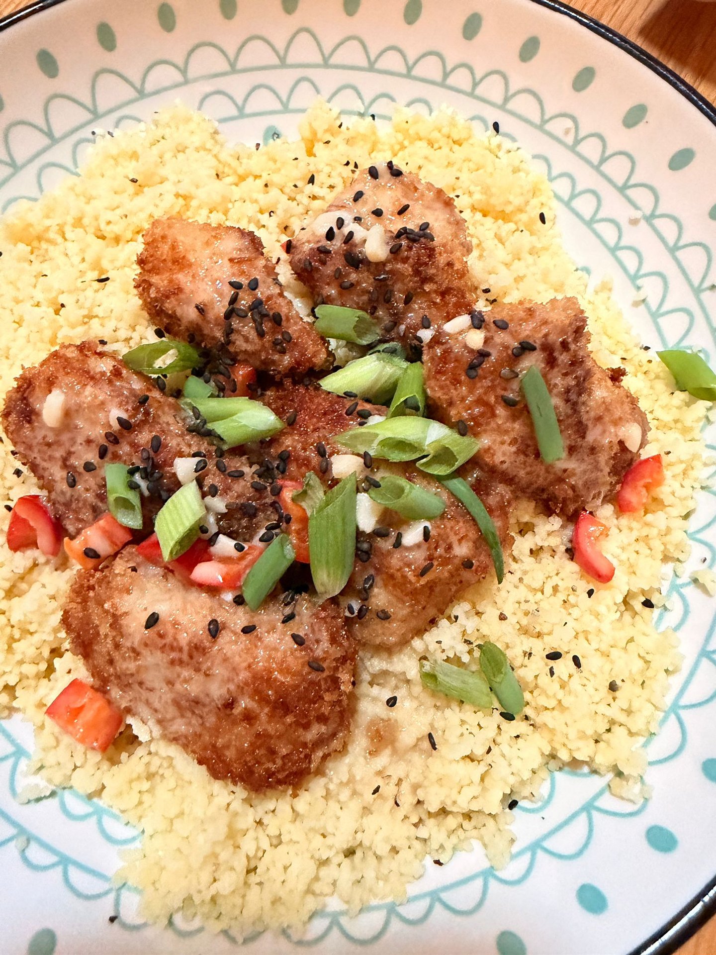 Crispy Five-Spice Chicken with Pineapple Coconut Sauce